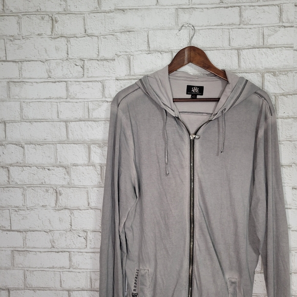 Rock & Republic Shirts Rock Republic Gray Hooded Full Zip